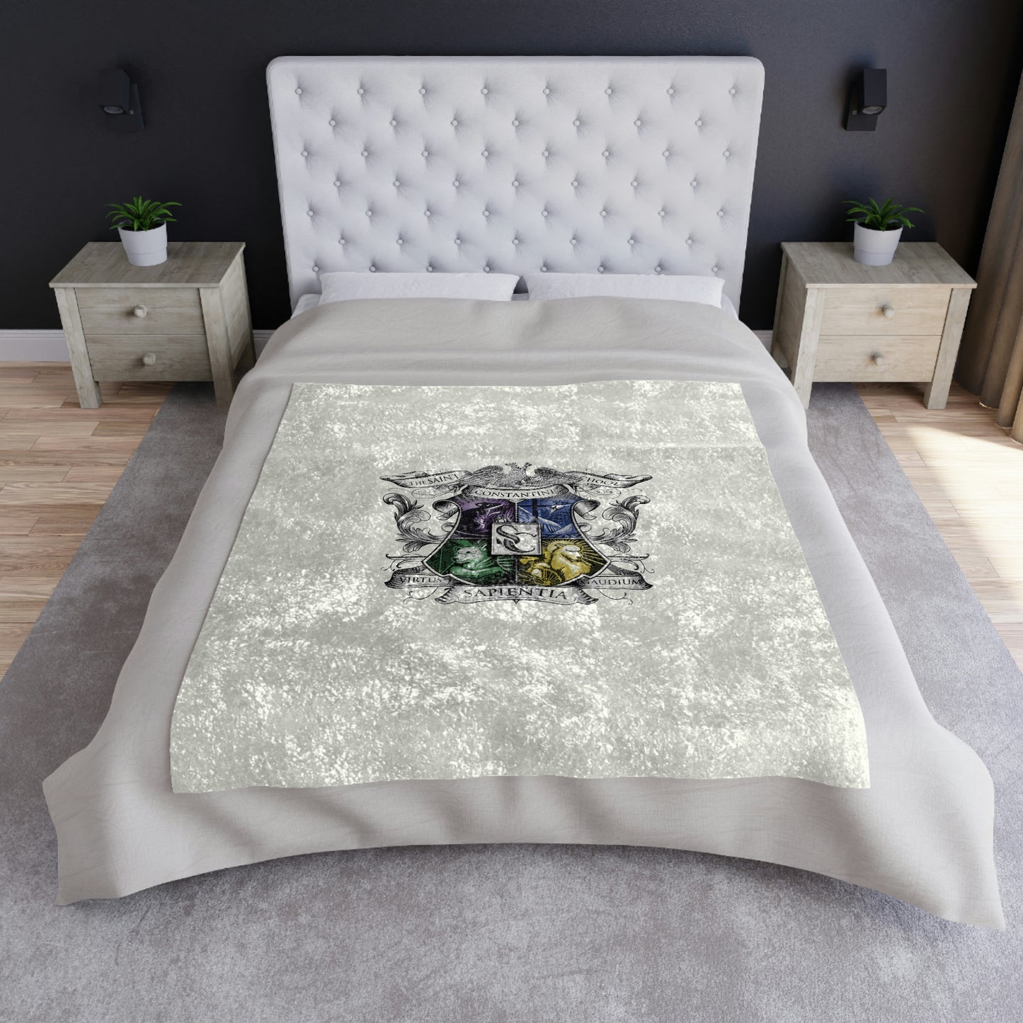 4-House Crest Crushed Velvet Blanket