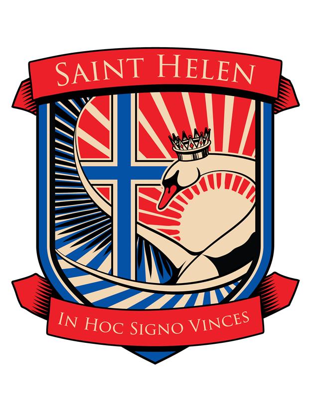 Saint Helen Vinyl Sticker, 4", Houston only